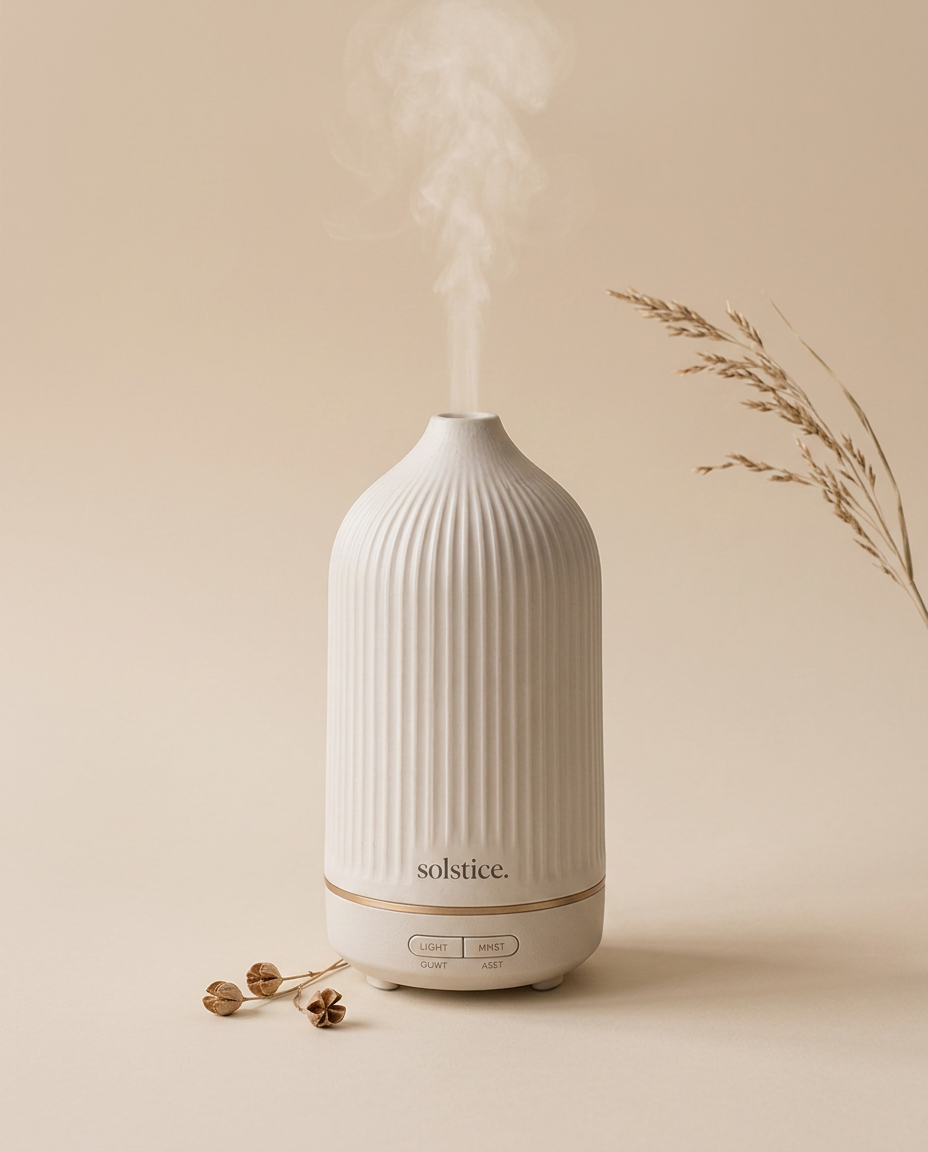 Diffuseur d'huiles essentielles en céramique et bois